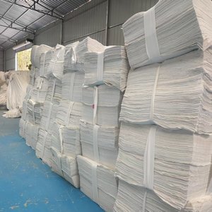 実用的なカット白ベッドシートラグ100% ピュアコットンラグリサイクルホテル拭きラグ - Product Image 1