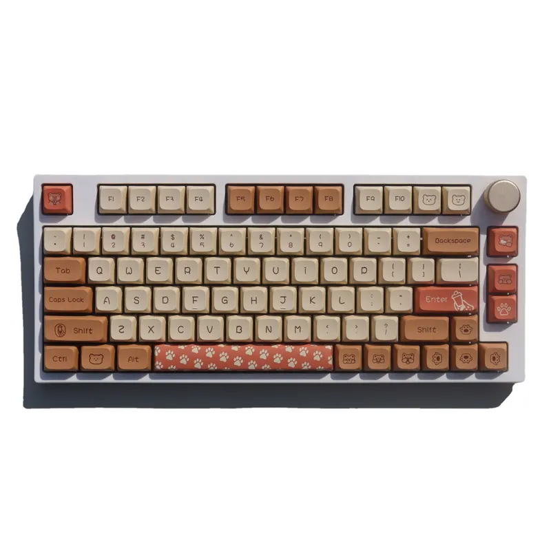 Factory Milk tea bear theme custom 133 keys xda sublimation keycaps pbt set for mechanical keyboard