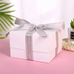 Kunden spezifische weiße Druck tragbare Geschenk box Clam shell Moon Cake Dessert Verpackungs box