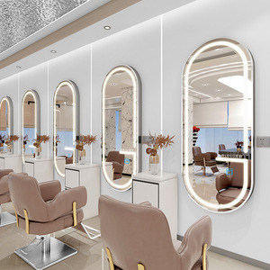 Mobilier de salon miroir pleine longueur à large led personnalisé miroir d'habillage miroir led de beauté pour barbier