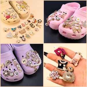 Sepatu perak pita logam akrilik kustom grosir desainer populer Aksesori mewah dekorasi produsen untuk Sepatu Wanita - Product Image 3