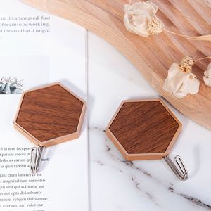 Household Wood Grain Self Adhesive <b>Hooks</b> Door Punching Free Strong Key Clothing Sticky <b>Hooks</b> - Product Image 3