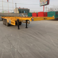 Nouvelle semi-remorque porte-conteneurs JINFENG 20-40 pieds à châssis en acier extensible, avec train de roulement robuste et pneus 12R22.5