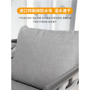 Ensemble de table à manger télescopique nordique d'extérieur et de chaises en métal avec structure métallique pour jardin, <span class=keywords><strong>terrasse</strong></span>, balcon, cour - Product Image 4