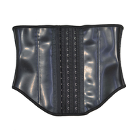 Corset serre-taille avant court et arrière long en latex, ceinture de maintien ferme pour le ventre, grande taille, noir gothique