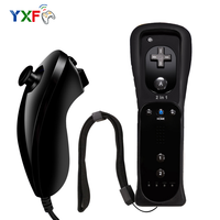 Manette de jeu 2 en 1 Motion Plus, avec étui en silicone, télécommande Nunchuck pour Nintendo Wii et Wii