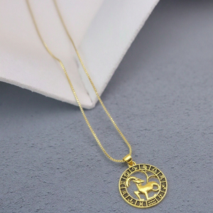 Hengdian Constellation Series Venta caliente 18K chapado en oro Aries enlace cadena collar clásico Lucky Passion joyería al por mayor - Product Image 5