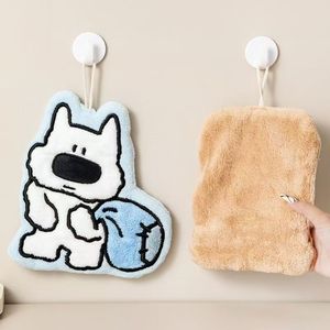 Cute Puppy Hand Towel 18x25 Cm Coral Fleece Super Absorbent Hanging Kitchen Bathroom Towel - Product Image 3