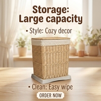 Panier à linge pliable multifonction en osier Haosen et organisateur de rangement pour salle de bain et jouets