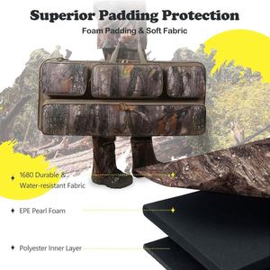 Sac de transport ajustable et structuré camouflage pour arc à poulies, arc classique, flèches et accessoires de chasse, sac de rangement pour arbalète de chasse en extérieur - Product Image 6