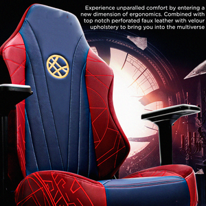 เก้าอี้เกมมิ่งเออร์โกโนมิกส์พนักพิงสูง สีแดงน้ำเงิน ปรับหมุนได้ พร้อมหมอนรองหลังและหมอนรองศีรษะ - Product Image 5