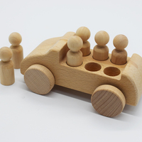 Juguete de empuje para bebé, manualidades de madera, muñecos de clavija, coche, juguete educativo hecho a mano, coche de juguete educativo decorativo