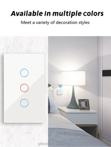 RSH Smartlight Switch Wifi Wall Touch Panel 1 2 <span class=keywords><strong>3</strong></span> Gang US Alexa Google Home Compatible 10A Max Current Aucun fil neutre requis - Product Image 2
