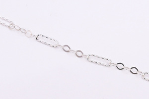 Chaîne semi-finie en argent sterling 925 artisanale, forme longue carrée, épaisse, avec des motifs gravés - Product Image 6
