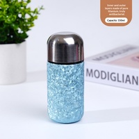 Mug isotherme compact en titane pur, motif fleur de glace, élégant, performance thermique de 6 à 12 heures, pour hommes et femmes