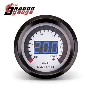 DRAGONGAUGE 2 "52mm 자동 블루 디지털 20 LED 협 대역 AFR 공기 연료 비율 게이지 12v 자동 측정기 (6238C)