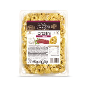Tortellini de Carne Tradicionales con Forma Especial, Paquete de 230g, 14 Unidades, Ingrediente Principal Trigo Duro, Cocción de 7 Minutos, Hecho en Italia, Fontaneto - Product Image 1