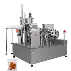 Rotary Vacuum Chamber Packing Machine Manafactures Food Packaging Machine Plastic Packaging for Pickles Kimchi Vegetables