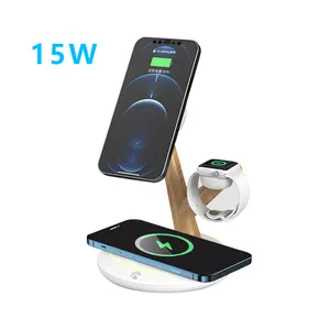 Draadloze Oplader Smart Phone Stand Oordopjes Smart Watch Snellader Multifunctionele 15W 3 In 1 Draadloze Oplader