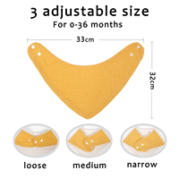 Bavoirs en bandana triangulaire en fibre de polyester et coton pour bébé bavoirs de dentition réglables bavoirs respirants doux pour nouveau-né avec boutons-pression