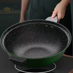 Wok Redondo Antiadherente de Piedra Médica de Alta Calidad al por Mayor, Sartén de Acero al Carbono - Product Image 5