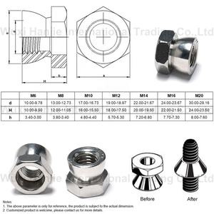Tuerca DE SEGURIDAD SS316 SS304 M3 M4 M6 M8 M10 M12 Tuerca antirrobo Tuercas DE SEGURIDAD separables hexagonales - Product Image 4