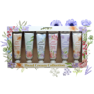 Colección de Crema de Manos Hidratante y Nutritiva <span class=keywords><strong>con</strong></span> Vitamina C: Vainilla Cálida, Menta Invernal, Pino Escarchado, Bayas Escarchadas, Almendra Tostada y Azúcar - Product Image 1