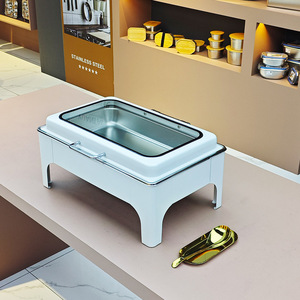 Nóng bán khác khách sạn sang trọng 9L chefing món ăn tự chọn máy chủ thực phẩm ấm hơn lẩu chafer món ăn tự chọn thiết lập Vàng chafing món ăn - Product Image 4
