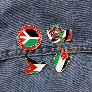 批发金属时装设计师卡通和平自由珐琅胸针盖头别针翻领胸针徽章扣伟大的婚礼 - Product Image 2