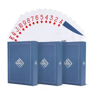 Naipes de póquer impermeables con diseño de logotipo personalizado, naipes de plástico PVC con caja de embalaje