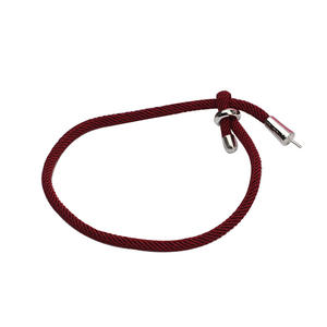 S925 Silver Black Rope <b>Red</b> Rope DIY Accessories Simple Handmade <b>Bracelet</b> with Empty Support Small Fresh Jewelry Findings - Product Image 5