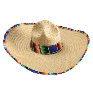 Giftexpress墨西哥草帽成人装饰宽正宗定制草帽野营设计刺绣斗帽