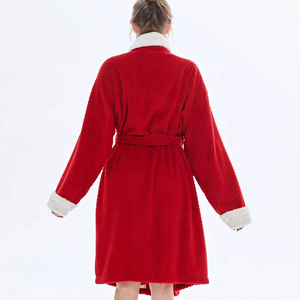 Robes de luxe chinoises en flanelle rose, textile pour la maison, Robes de nuit, Sexy, couleur unie - Product Image 3