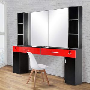 Treo Tường Trạm Cắt Tóc Với 6 Máy Sấy Tóc Chủ Sở Hữu Salon Tạo Kiểu Tóc Với Gương Bàn Trang Điểm Beauty Salon Thiết Bị Spa Thiết Lập - Product Image 4