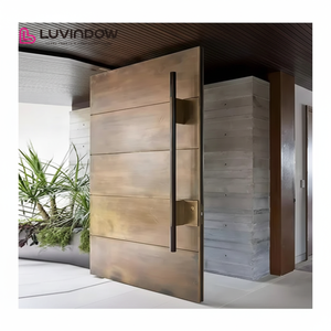 <span class=keywords><strong>Puerta</strong></span> Pivotante Principal Moderna <span class=keywords><strong>de</strong></span> <span class=keywords><strong>Exterior</strong></span> <span class=keywords><strong>de</strong></span> Estilo Americano Contemporáneo en <span class=keywords><strong>Madera</strong></span> Maciza para Entrada Principal <span class=keywords><strong>de</strong></span> Casas - Product Image 1