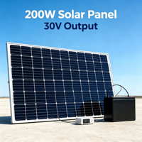 Panneau solaire monocristallin rigide 200W 30V à prix de gros pour applications hors réseau et charge de batterie 30V