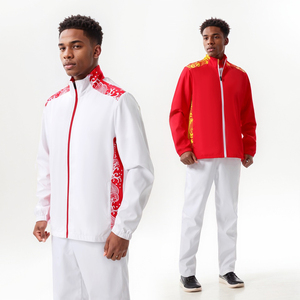 Chaqueta deportiva unisex con estampado chino, cierre completo, cuello alto, manga larga, logotipo personalizado, para hombre y mujer, ropa exterior para entrenamiento en equipo. - Product Image 4