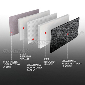 Fundas de Asiento para Automóviles de 5 Plazas, Cojines Protector de Asientos, Funda de Asiento de Coche Completa de Cuero PU, Ajuste Universal, Accesorios Interiores - Product Image 4