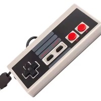 Mando de Juego con Cable Clásico para NES con Motor de Vibración - Controlador de Juego Retro con Joystick