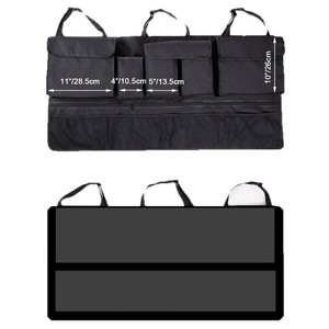 Car <b>Seat</b> Back <b>Storage</b> Bag Oxford Cloth Black Waterproof With Handle For Trunk Organizer SUV Car Mesh Pocket - Product Image 5