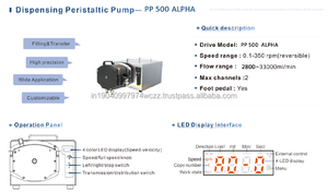 ปาริสา ปั๊มเพอริสตัลติก PP-500 อัลฟ่า หัวเดียว 300 รอบต่อนาที 12 ลิตรต่อนาที ปรับอัตราการไหลได้ เปิด/ปิด จอแสดงผล LED 4 หลัก สายซิลิโคนแพลตตินัม 5 เมตร - Product Image 3