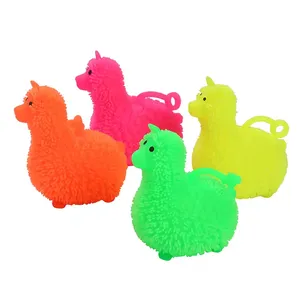 Jincan Factory Direct New Arrival Cartoon <b>Alpaca</b> Hairy Ball <b>Toy</b> TPR Inflatable Flashing Puffer Sensory Fidget <b>Toy</b> for Boys Girls - Product Image 1