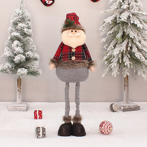 Ensemble de figurines en peluche de Noël 80 cm, bonhomme de neige et rennes traditionnels, décoration intérieure pour salon - Product Image 3