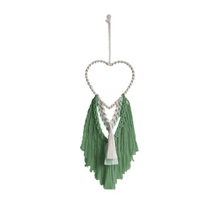 <span class=keywords><strong>Tapiz</strong></span> tejido hecho a mano de macramé con decoración de corazón Rosa bohemio para regalo de cumpleaños elegante - Product Image 6