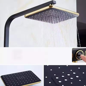 Ensemble <span class=keywords><strong>de</strong></span> <span class=keywords><strong>douche</strong></span> moderne <span class=keywords><strong>de</strong></span> luxe en laiton noir et or, avec jets <span class=keywords><strong>de</strong></span> massage, 4 modes, eau froide et chaude, robinet <span class=keywords><strong>de</strong></span> <span class=keywords><strong>douche</strong></span> pour baignoire, <span class=keywords><strong>barre</strong></span> coulissante - Product Image 2