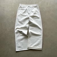 Pantalones Anchos de Hombre Estilo Vintage con Rayas Finas y Bajo Deshilachado, Personalizados para Proveedores, Moda Casual Urbana