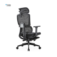 Chaise de bureau ergonomique confortable de luxe en maille à dossier haut avec repose-pieds