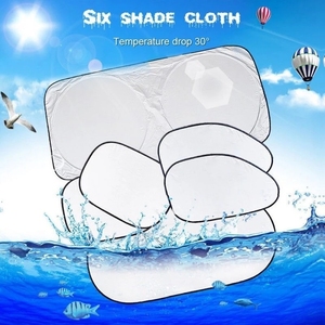 Ensemble de pares-soleil pliables pour vitres de voiture, 6 pièces, pare-brise avant et arrière, couverture complète, bloc de protection - Product Image 2