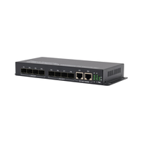 Convertisseur de média fibre optique Gigabit 8 ports, 2 ports RJ45, 8 ports SFP, connecteur LC, utilisation CCTV/FTTH, modèle ATD-MCG802-SFP, DC 5V