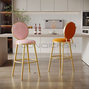 <span class=keywords><strong>Chaise</strong></span> de bar de luxe confortable, fabrication en usine, tabouret de bar de <span class=keywords><strong>haute</strong></span> qualité, cadre en métal et velours - Product Image 4